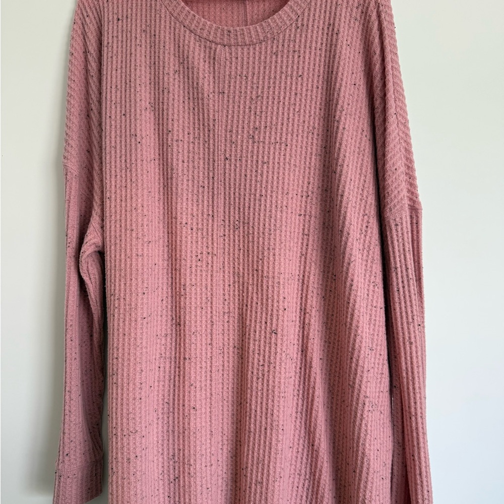 Time and Tru Dusty Pink Ribbed Knit Top